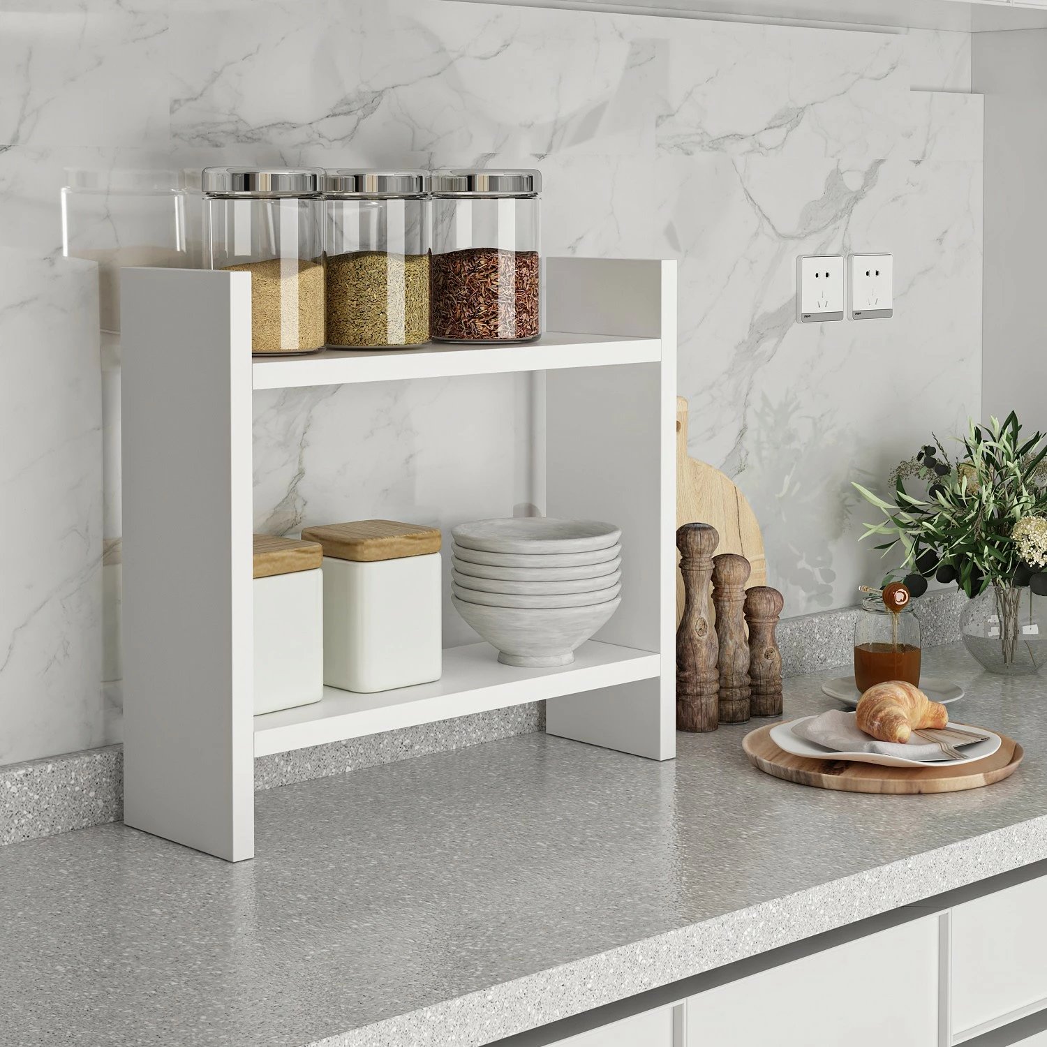 Raft kuzhine Hanah Home Denver, i bardhë