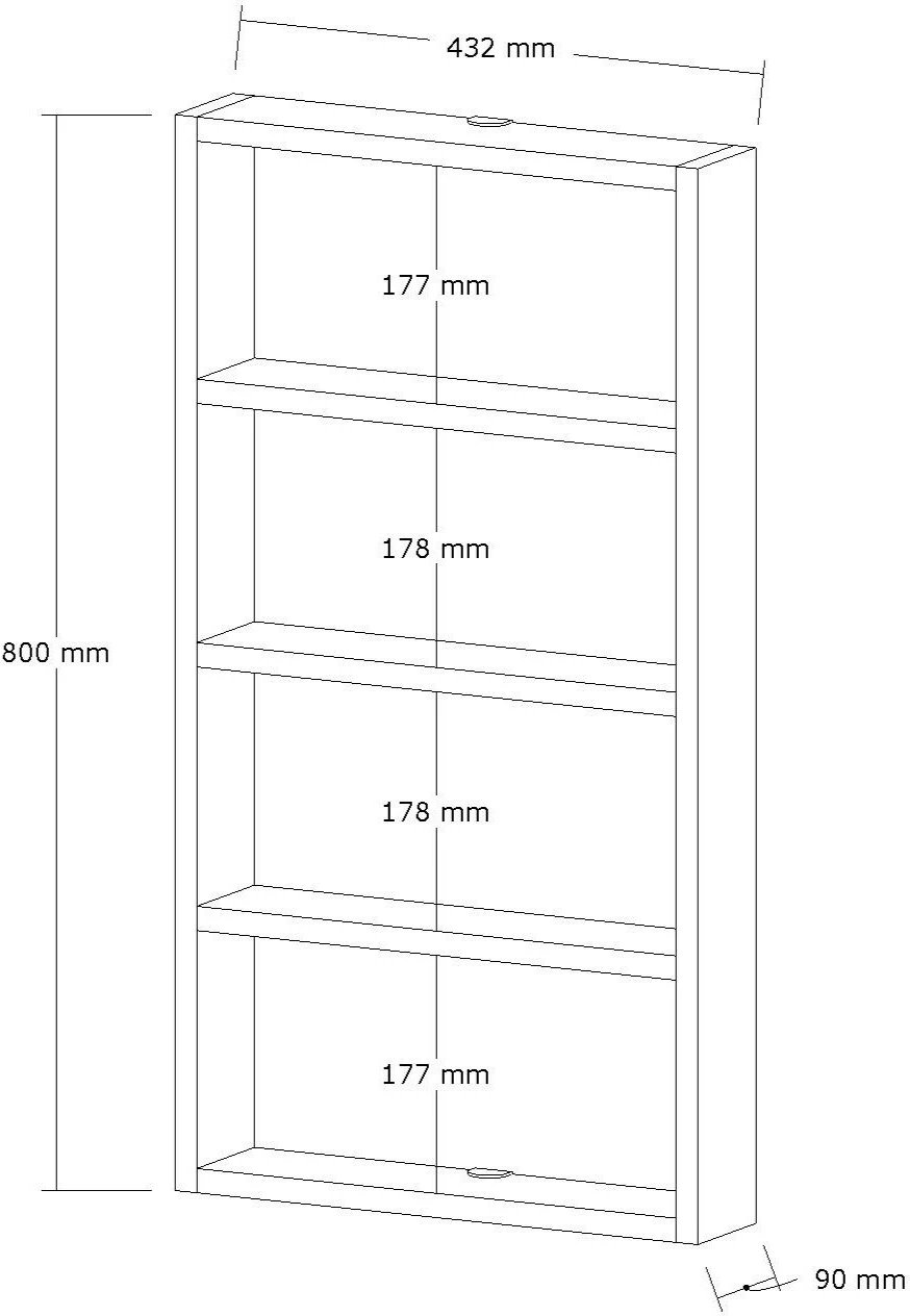 Raft muri Hanah Home, Quatro, ngjyrë Atlantic Pine