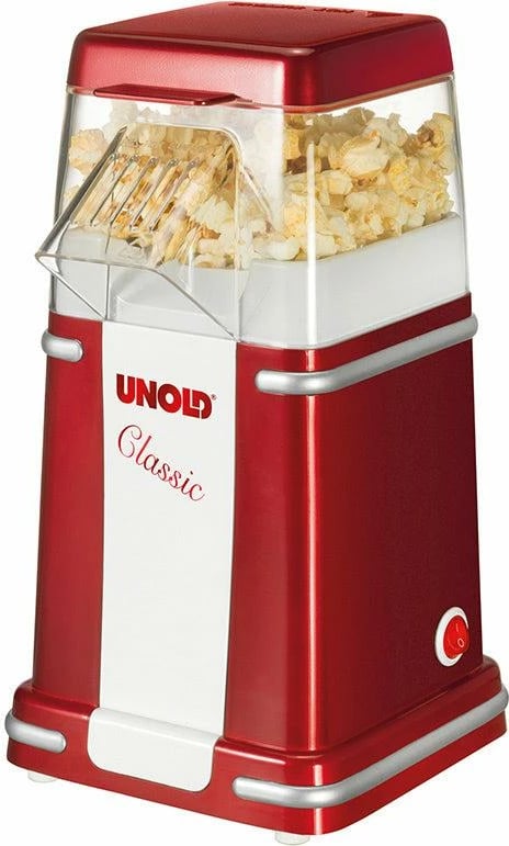 Aparat kokoshkash, UNOLD, Classic Popcorn Maker 48525, 900W, 100 g, pa vaj, e kuqe/bardhë