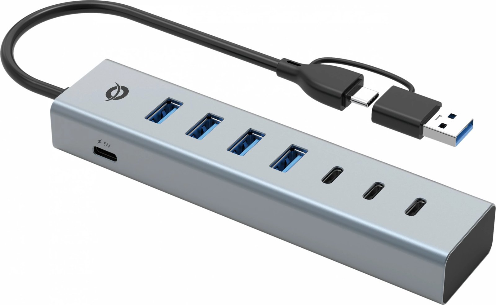 USB hub Conceptronic 7 porta, USB-A 3.0/USB-C, gri
