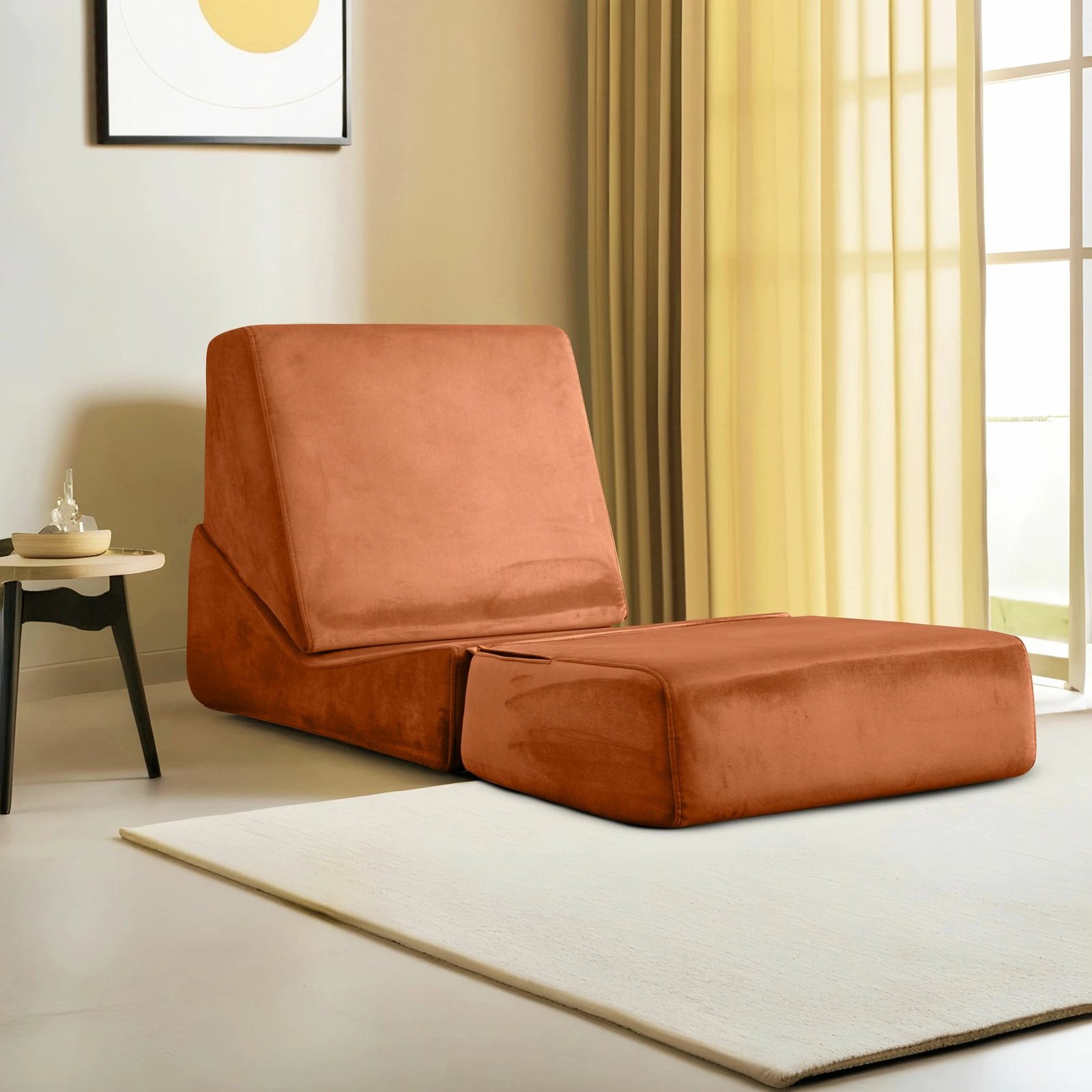 Krevat-kolltuk një vendësh, portokalli, Atelier del Sofa Origami Convertable