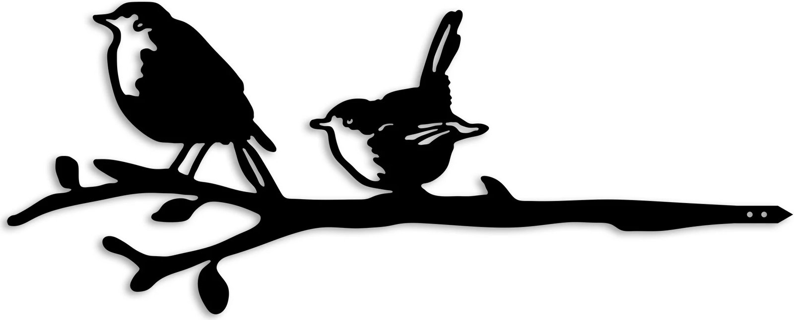 Objekt dekorativ për kopsht, Aberto Design, zogj në degë, ngjyrë e zezë