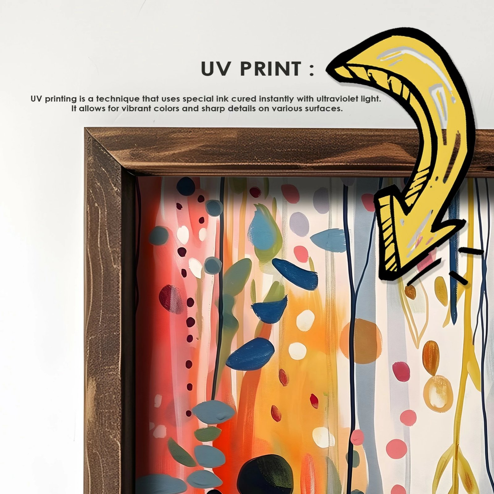 Pikturë dekorative me kornizë MDF, shumëngjyrëshe, Wallity, GE174-L