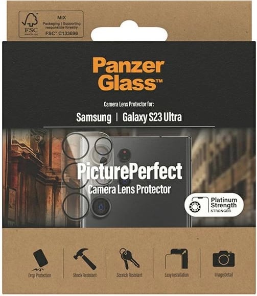 Mbrojtës kamerash PanzerGlass Picture Perfect për Samsung Galaxy S23 Ultra, xham i temperuar