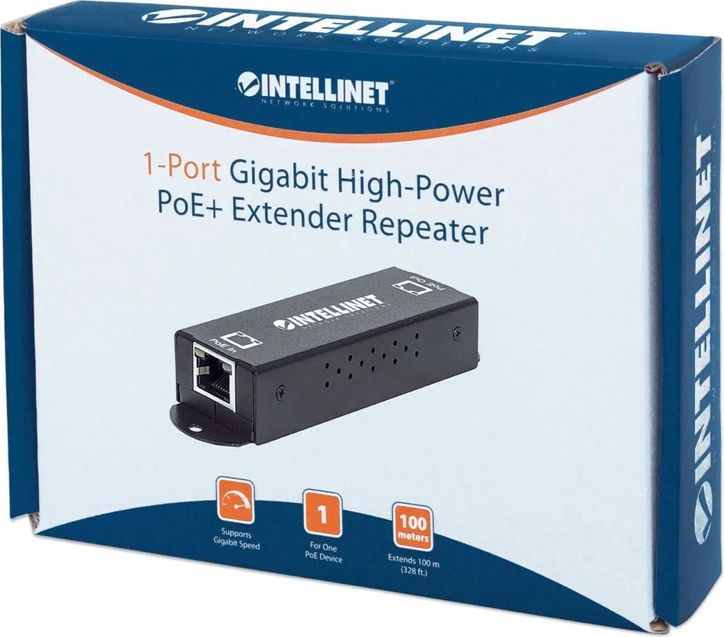 Repeater Intellinet Gigabit High-Power PoE+, metal, i zi