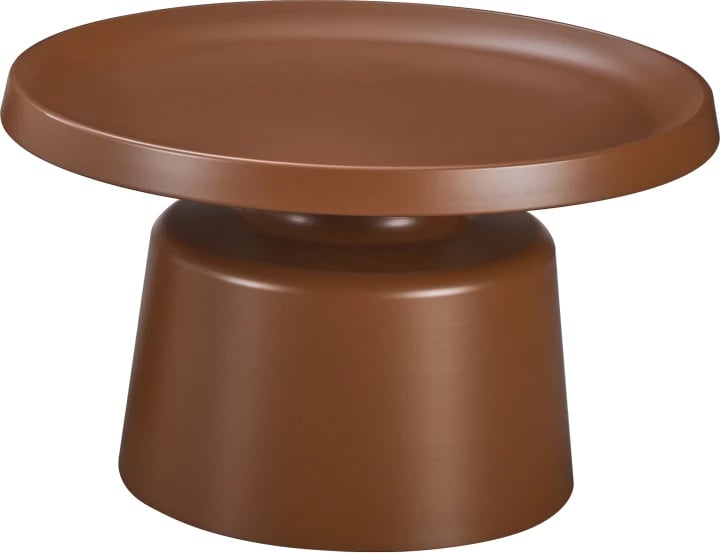 Tavolinë e ulët Ginoze, metal, ngjyrë kafe, Φ70x42.5cm