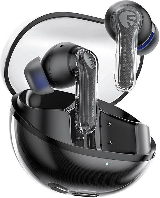 Kufje Soundpeats Clear, TWS, Bluetooth 5.3, me kuti karikimi, të zeza