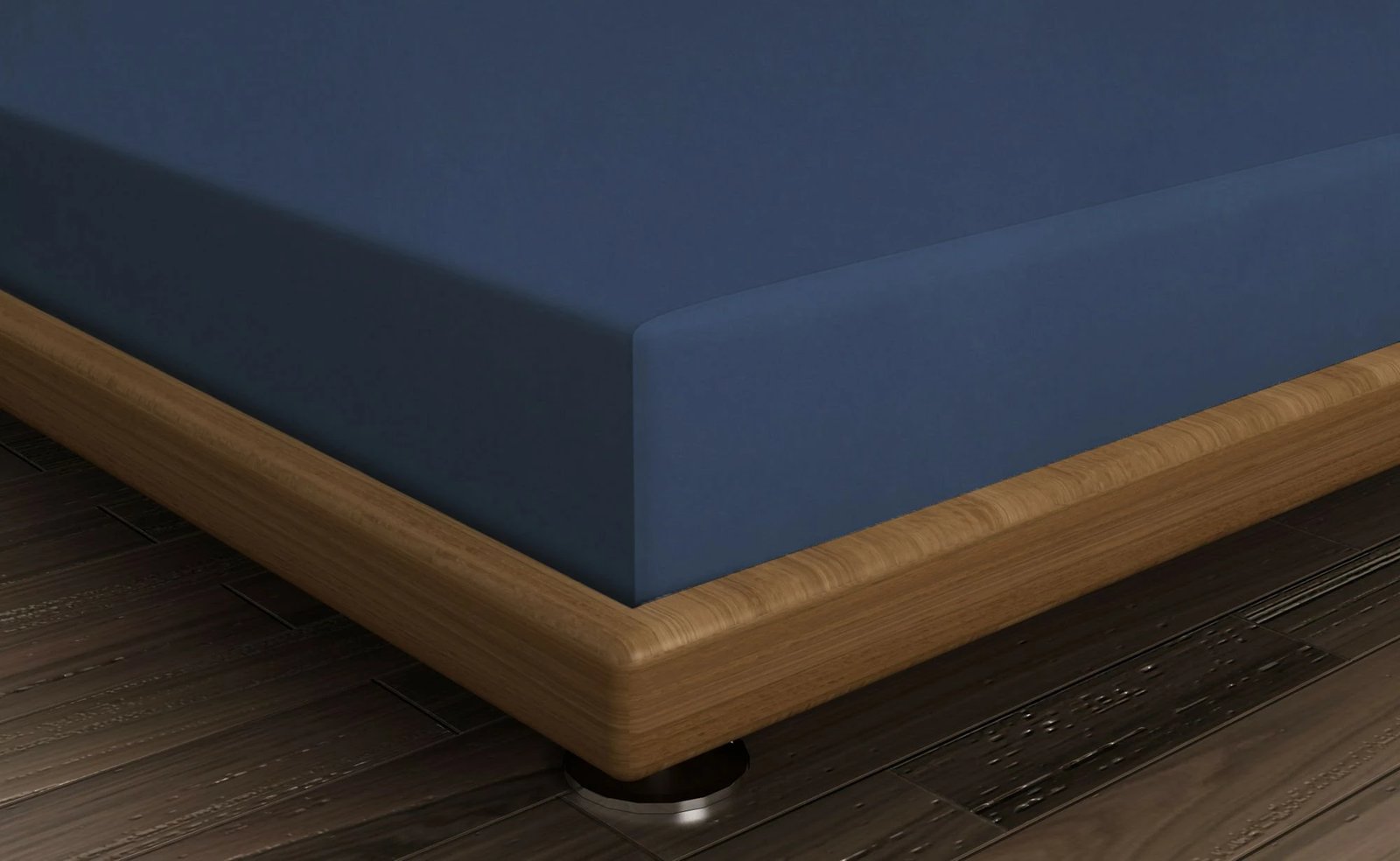 Çarçaf i shtrirë super king, ngjyrë e kaltër e errët, L'essentiel