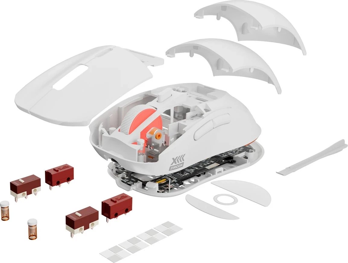 Maus GENESIS Zircon XIII, NMG-2090, wireless + USB Type-C, 26000 DPI, i bardhë