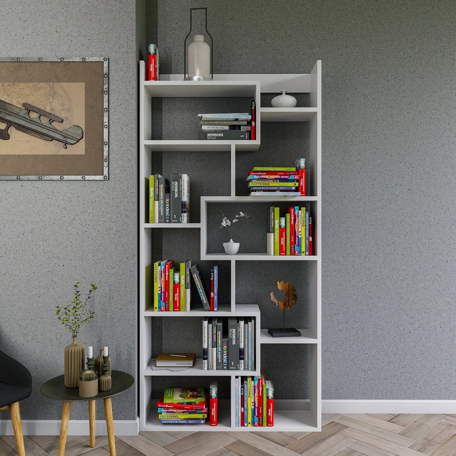 Raft librash Hanah Home, Kuttap, i bardhë