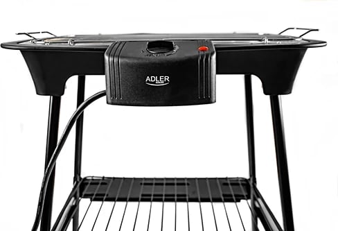 Grill elektrik, Adler AD 6602, 2000W, rregullim temperature, termostat me dritë, ngrohës i heqshëm, tabaka uji, me qëndrim