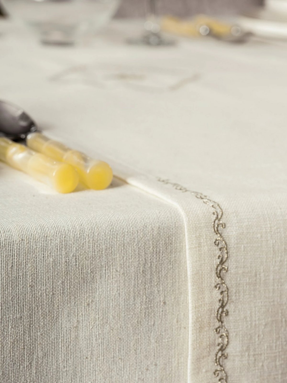 Set mbulesash tavoline (8 copë), L'essentiel, Pera, ngjyrë ecru