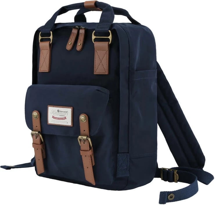 Çantë shpine Himawari 188L për laptop 14", najlon, blu e errët