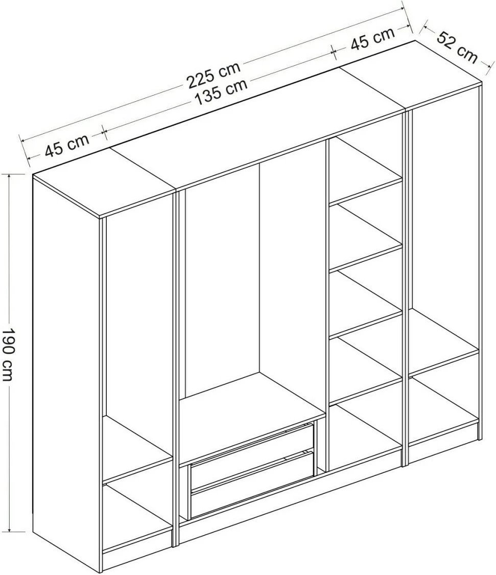 Dollap Skye Decor, i bardhë, 3079