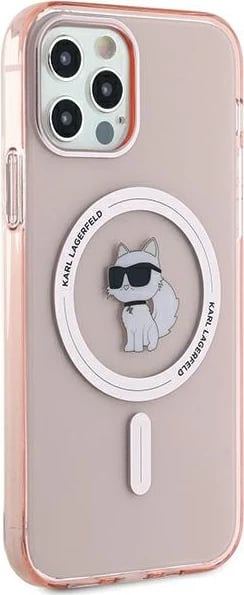 Mbështjellës Karl Lagerfeld IML Choupette MagSafe për iPhone 12/12 Pro, rozë