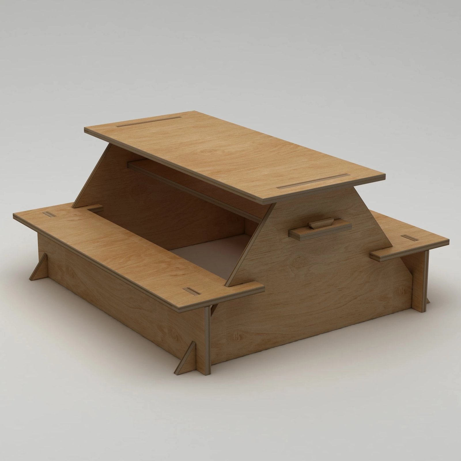 Tavolinë kopshti Skye Decor, dru natyral, Tela