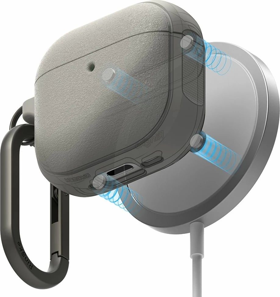 Mbështjellës Ringke Onyx MagSafe për AirPods 4, Gri