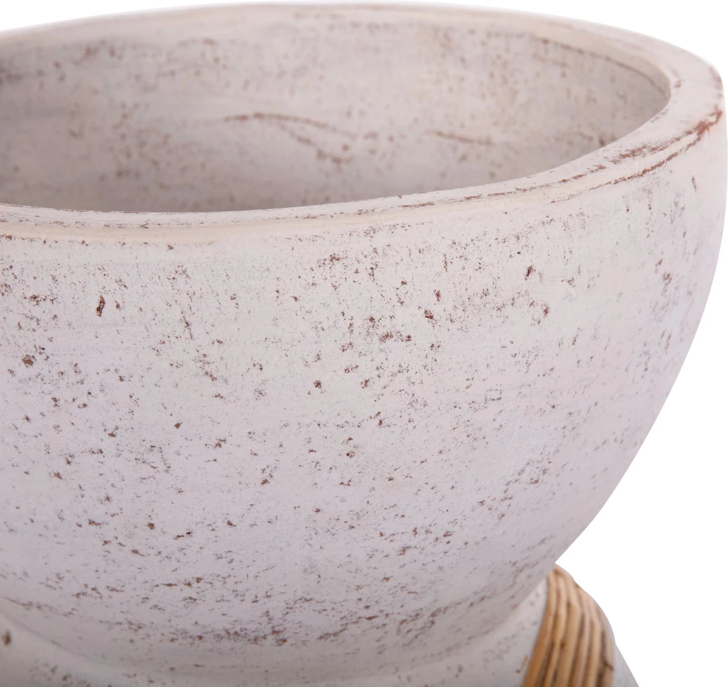 Vazo dekorative për dysheme MAYNARD, fibër-cement, e bardhë, ratan, FH4672.02L, 32x62.5cm