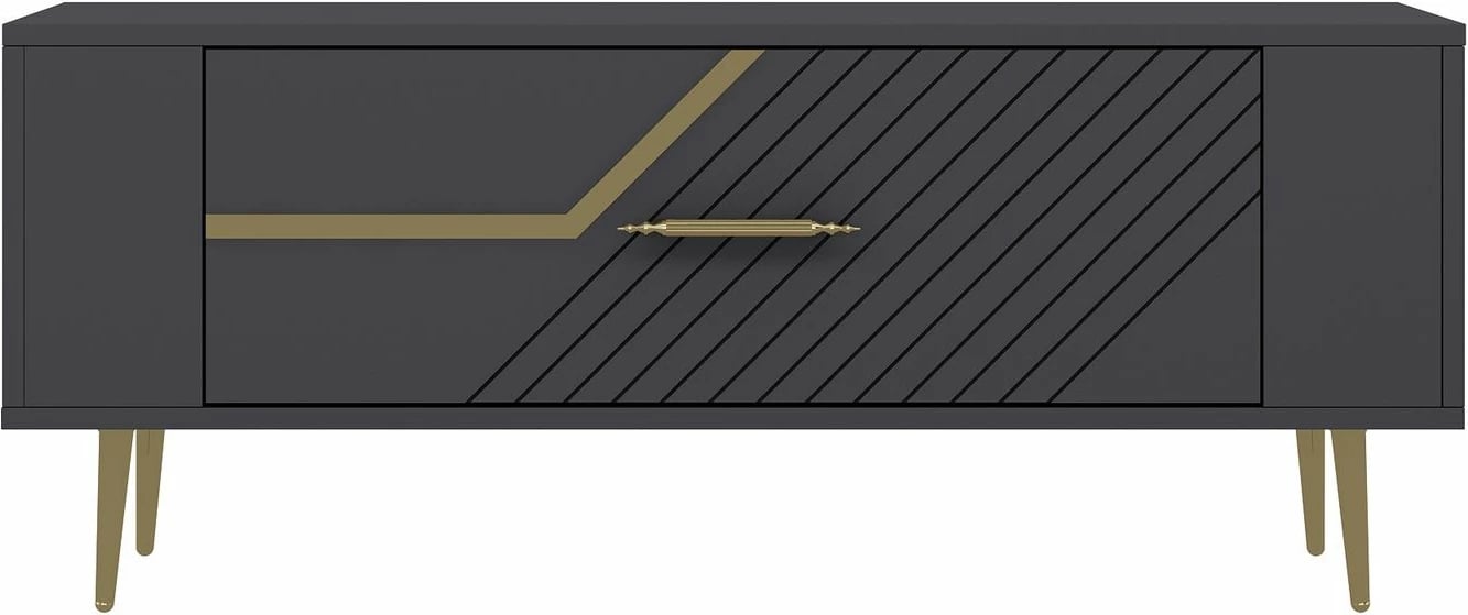 Komodë televizori Skye Decor, Retrolp5, antracit, ari