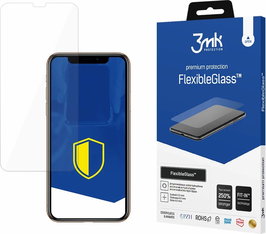 Xham mbrojtës hibrid 3mk FlexibleGlass për iPhone XS