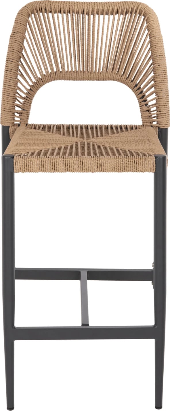 Karrige për bar, lartësi mesatare, FH5920.02, gri e errët, alumin me ratan sintetik, bezhë, 46x58x95 cm