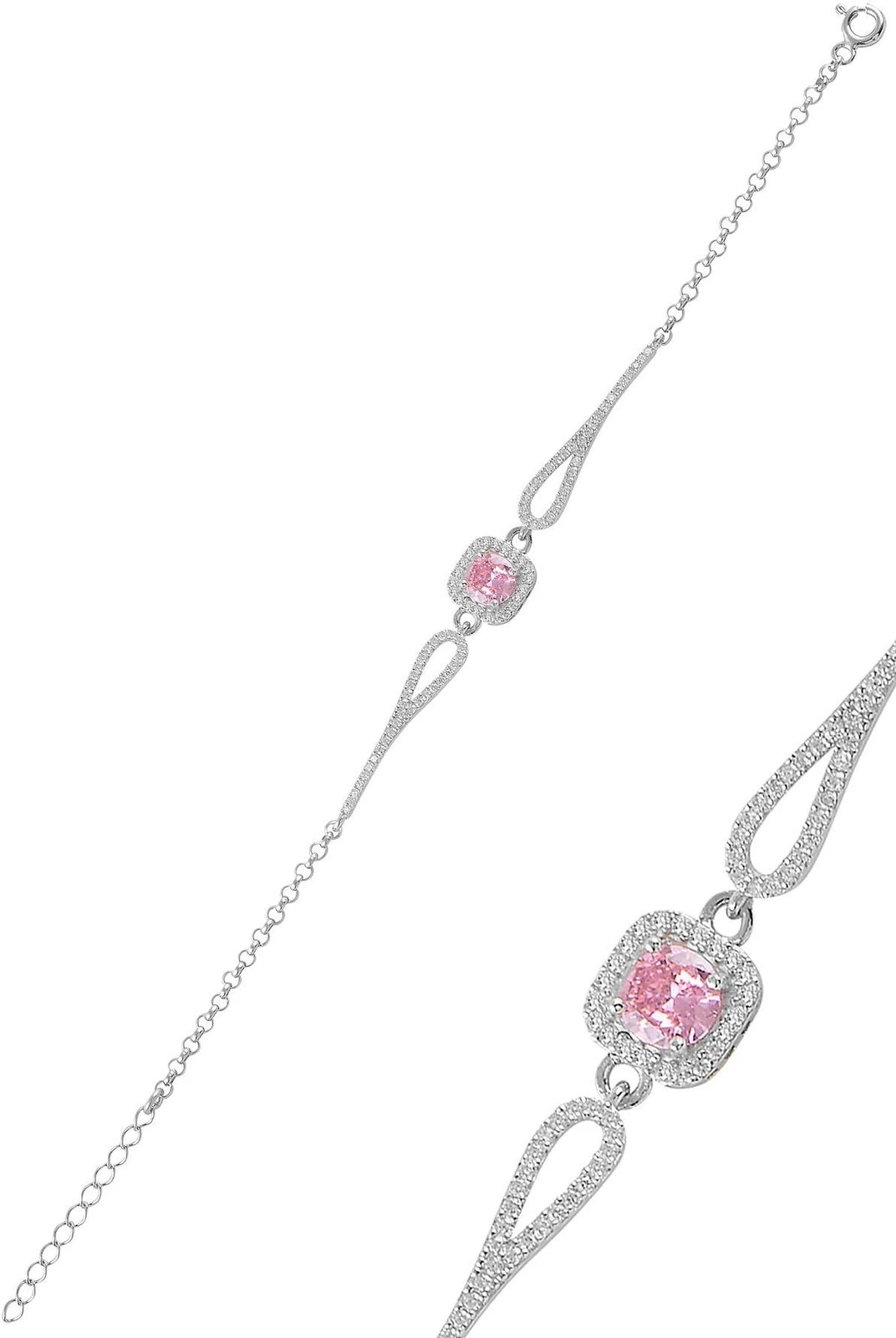 Byzylyk argjendi, ngjyrë rozë, Jumeon, 11310PEMBE