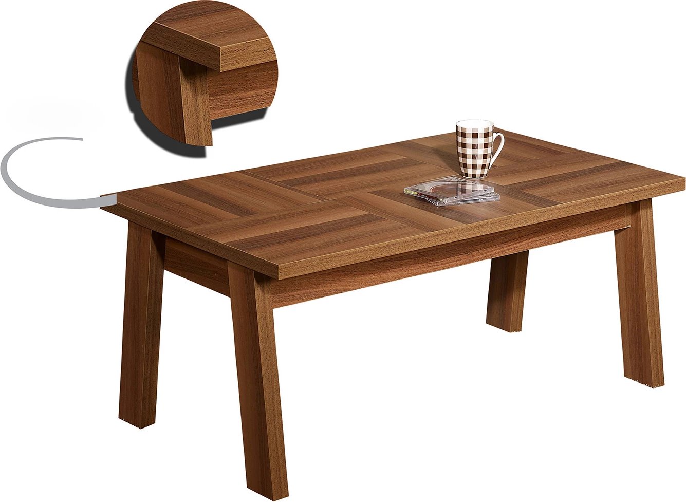 Tavolinë kafeje Hanah Home, Story, ngjyrë kafe