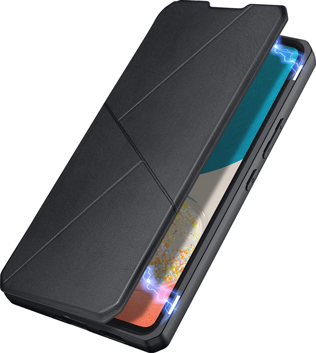 Mbështjellës Dux Ducis Skin X për Samsung Galaxy A73, me kapak dhe xhep, i zi