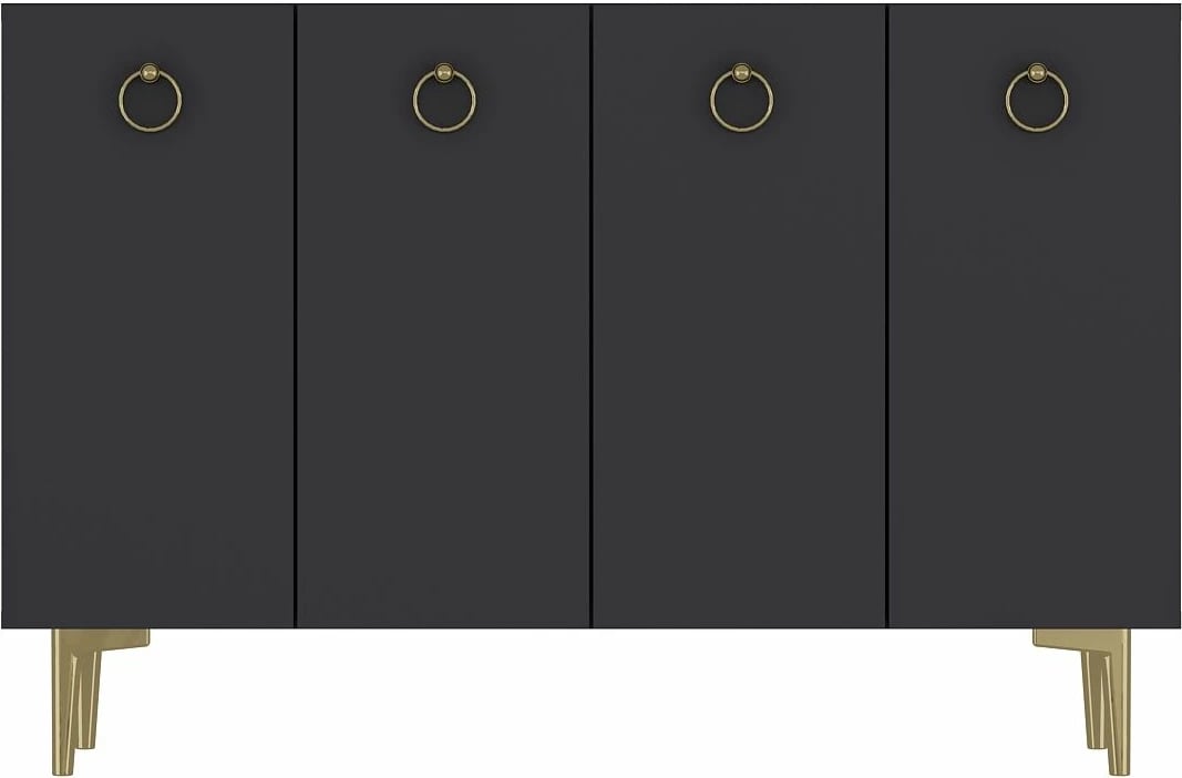 Konsolë Skye Decor, ngjyrë antracit, ari