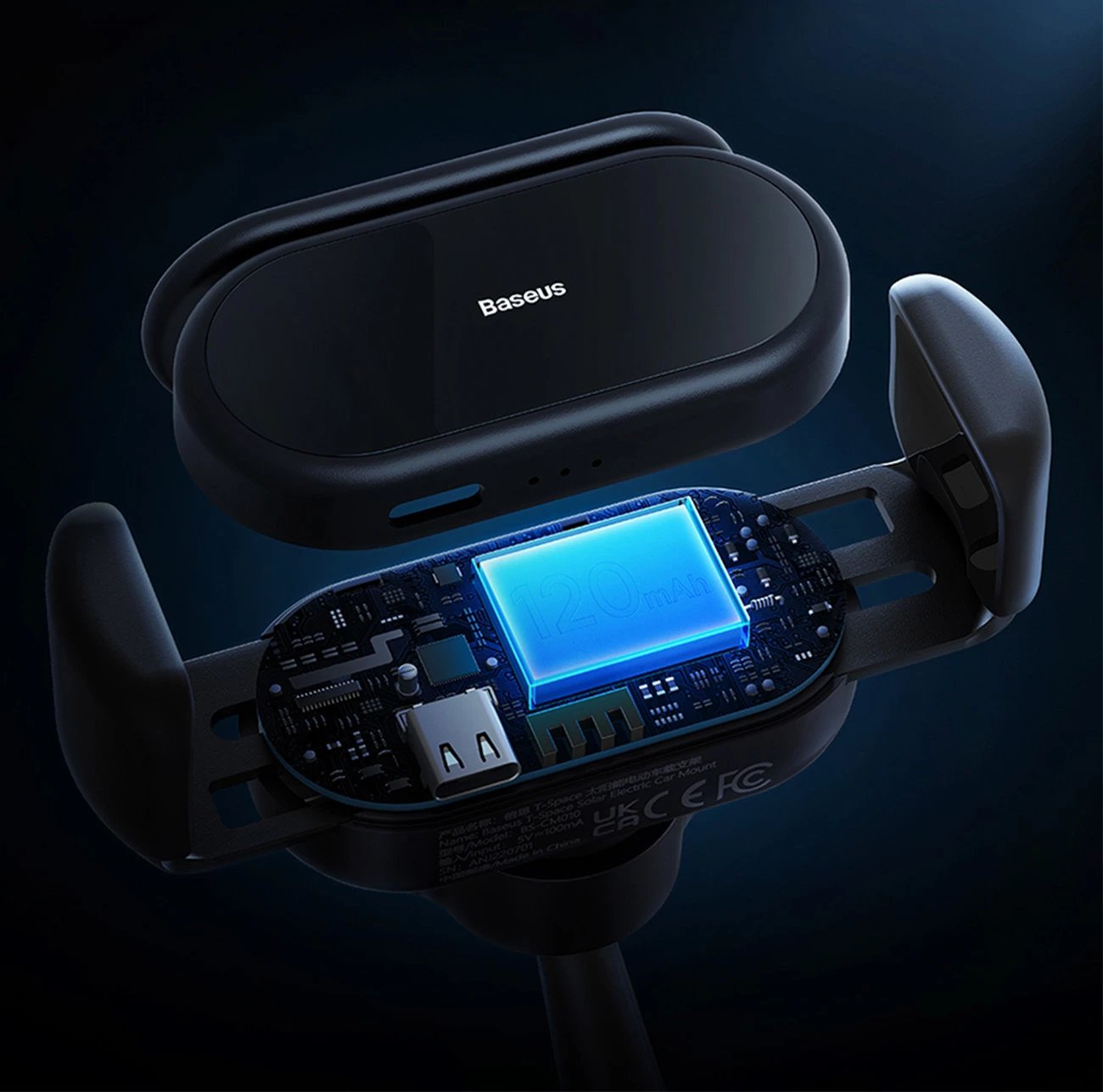 Mbështjellës elektrik për veturë Baseus T-Space për Tesla Model 3/Y, me panel diellor, i zi