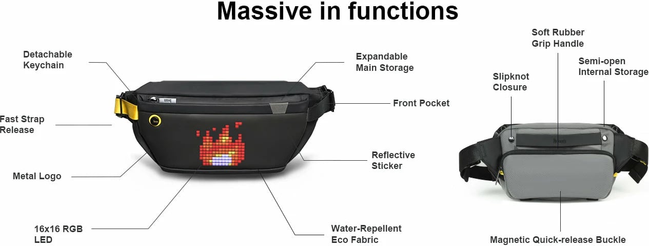 Çantë Me Ekran Led DIVOOM Pixoo slingbag