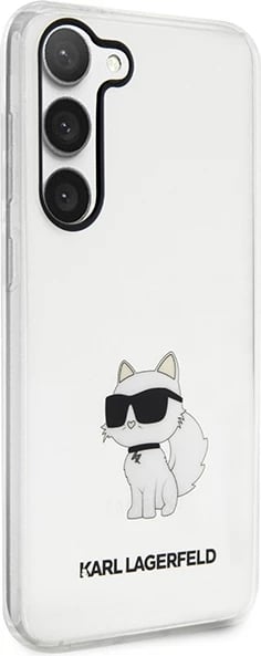 Mbështjellës Karl Lagerfeld KLHCS23SHNCHTCT për Samsung Galaxy S23, transparent, Choupette