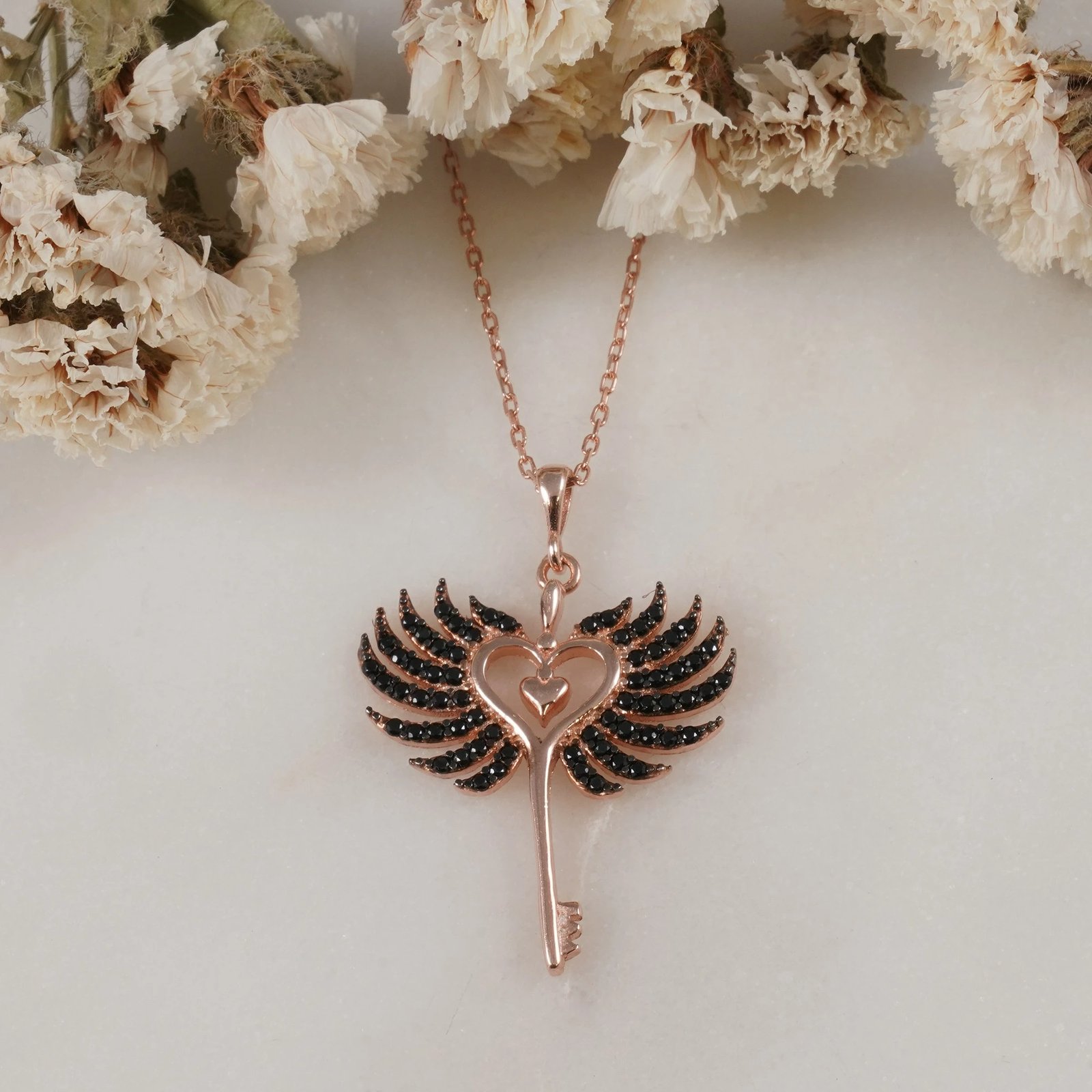 Qafore argjendi, ngjyrë rozë ari dhe e zezë, Jumeon, 10900SYH