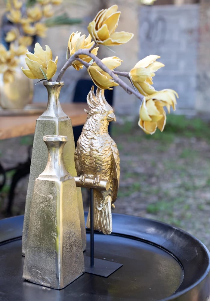 Vazo dekorative GLORY, alumin, ngjyrë ari, 10x10x30 cm