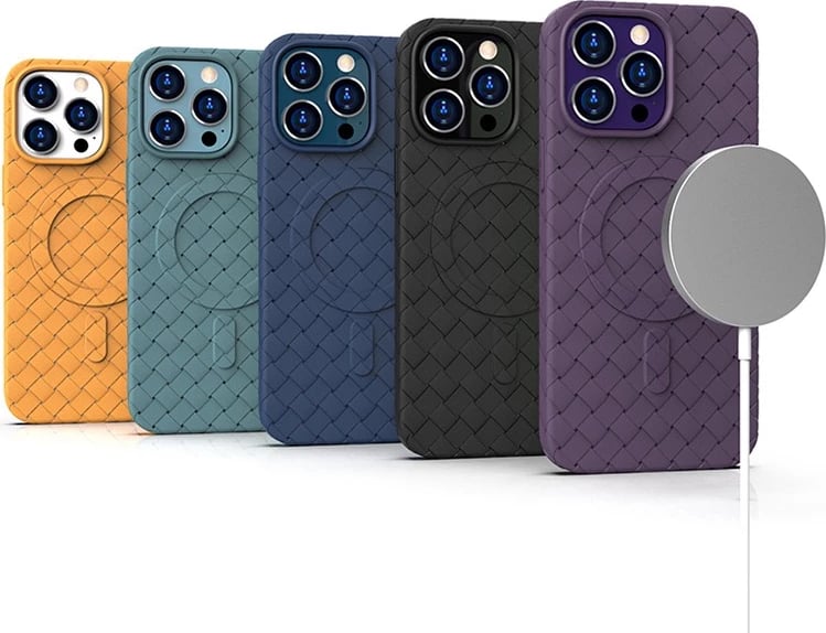 Mbështjellës Hurtel Woven Case për iPhone 15 Pro, MagSafe, vjollcë