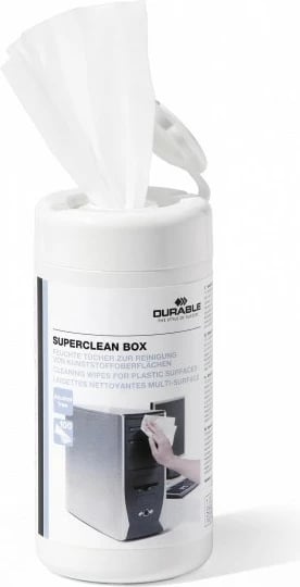 Tub me letra të lagura për pastrim Durable SUPERCLEAN, 100 copë, e bardhë