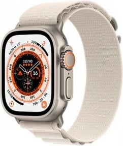 Smartwatch Apple Ultra Cellular 49mm, Titanium Case me Starlight Alpine Loop, M