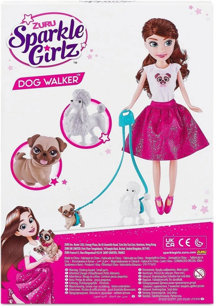 Set kukull Sparkle Girlz ZURU, 27 cm, me dy qenushë dhe litar shëtitje, për vajza Set kukull Sparkle Girlz ZURU, 27 cm, me dy qenushë dhe litar shëtitje, për vajza