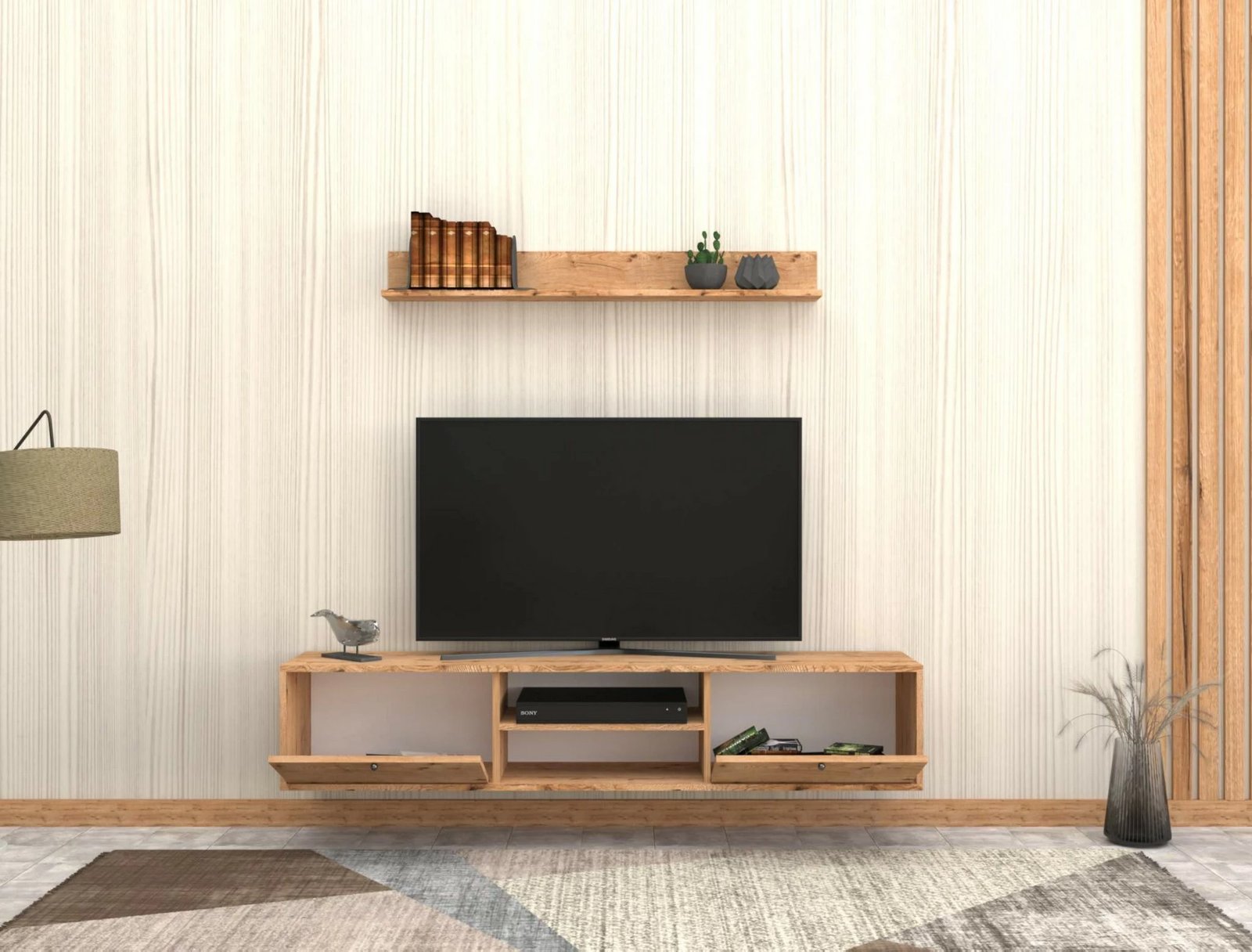 Njësi TV Hanah Home, Zenith, ngjyrë lisi Sapphire Oak