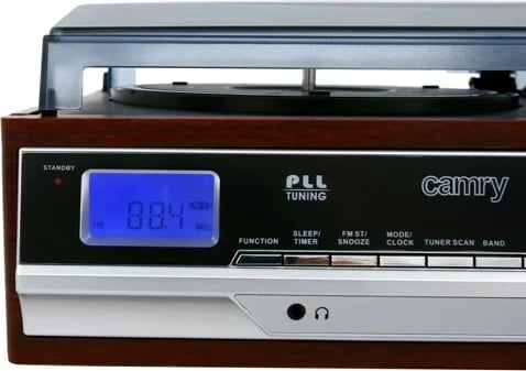 Gramafon Adler CR1113, me rrip, gjysmë-automatik, i zi, krom, dru