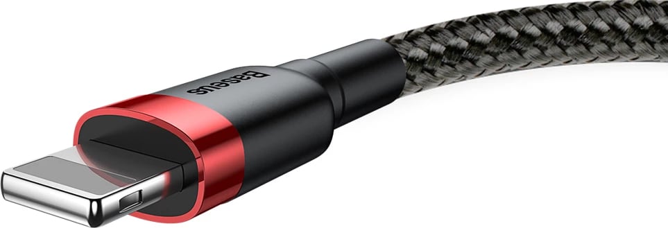 Kabllo Baseus Cafule CALKLF-B19 USB-A në Lightning, 1m, e zezë/kuqe