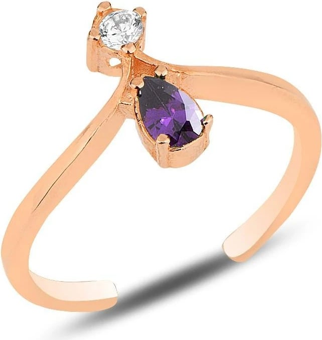 Unazë argjendi Jumeon, ngjyrë vjollcë dhe ari rozë, SGTL12181