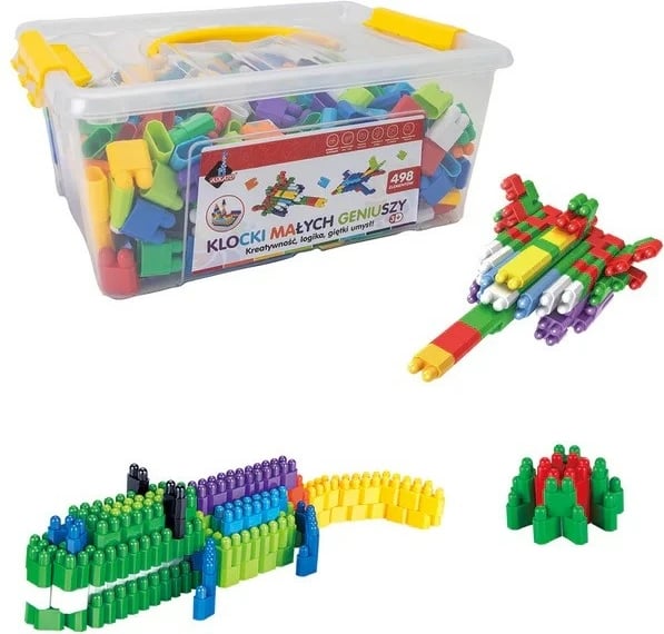 Set blloqe ndërtimi plastike ASKATO Little Geniuses, 498 pjesë, shumëngjyrëshe