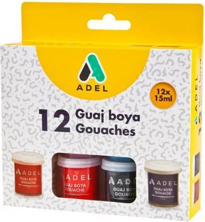 Ngjyra tempera ADEL 12 Ngjyra 15ml