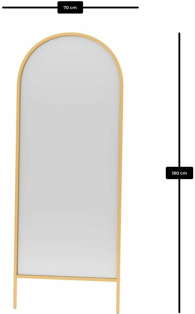 Pasqyrë Cheval, ngjyrë ari, Skye Decor, 70x180cm