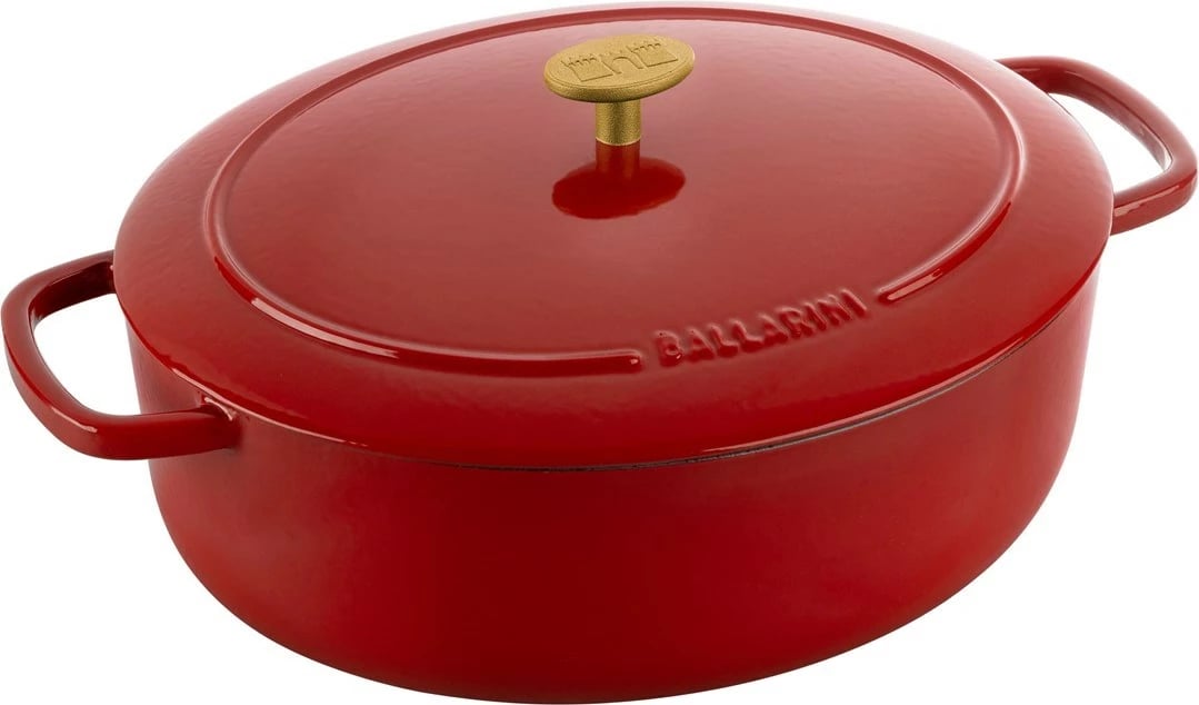Tenxhere ovale prej gize Ballarini Bellamonte, 5.5 litra, e kuqe