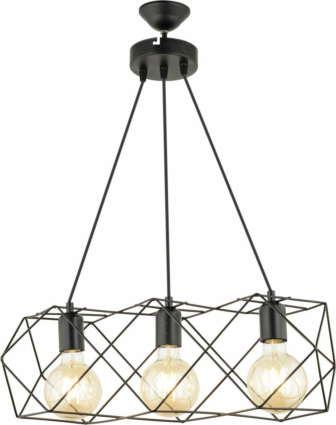 Llambë tavani Opviq, metalike, e zezë, 3 vendesh, 62664