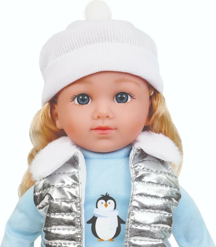 Kukull funksionale, Natalia, 185663, 36 cm, flet dhe këndon në polonisht, me bateri AG13 x3, jelek argjendtë