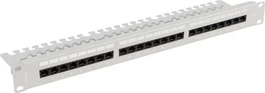Patch panel LANBERG 24 porta 1U 19" kat.6A UTP, gri me organizues kabllosh