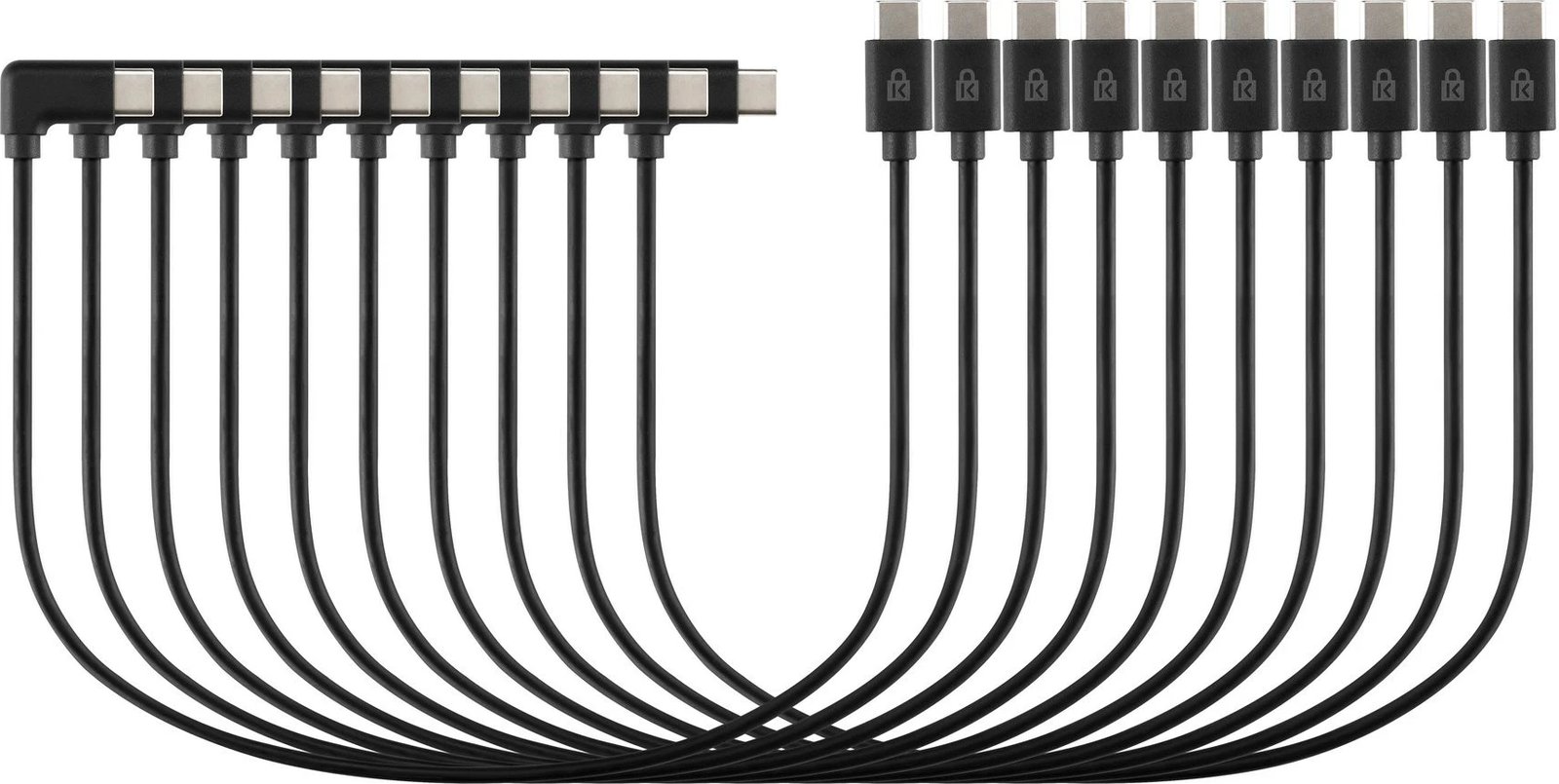 Kabllo karikimi Kensington USB-C, set 10 copë, e zezë